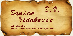 Danica Vidaković vizit kartica
